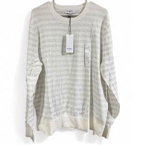 Goodfellow & Co Men's Crewneck Sweater - Light Gray Stripes